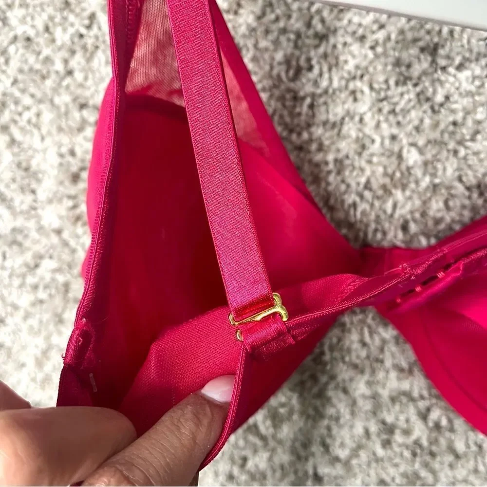 Soma Bra Women's 34DD Hot Pink Lightest‎ Lift Mesh Plunge